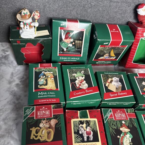 Vintage 1980's Hallmark Keepsake Christmas Ornament Lot of 13 Mouse Seal Elf Sno - Picture 2 of 12